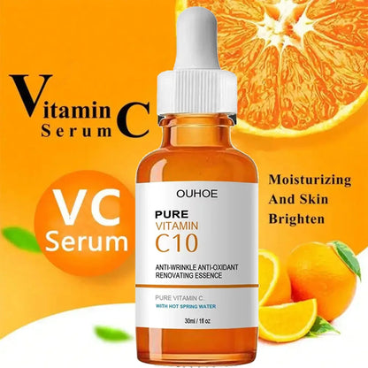 Suero facial con vitamina C que elimina las arrugas, reafirma y atenúa las líneas finas, esencia antienvejecimiento, blanquea, ilumina y nutre el cuidado de la piel