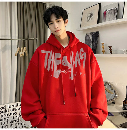 High Street Letter Print Oversized Hoodie Hombres Nuevo Hip Hop Moda Sudadera con capucha Otoño Y2K Vintage Pullover Hoody Ropa