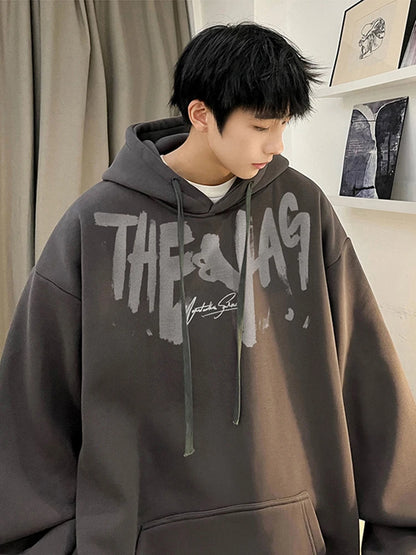 High Street Letter Print Oversized Hoodie Hombres Nuevo Hip Hop Moda Sudadera con capucha Otoño Y2K Vintage Pullover Hoody Ropa