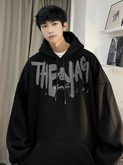 High Street Letter Print Oversized Hoodie Hombres Nuevo Hip Hop Moda Sudadera con capucha Otoño Y2K Vintage Pullover Hoody Ropa