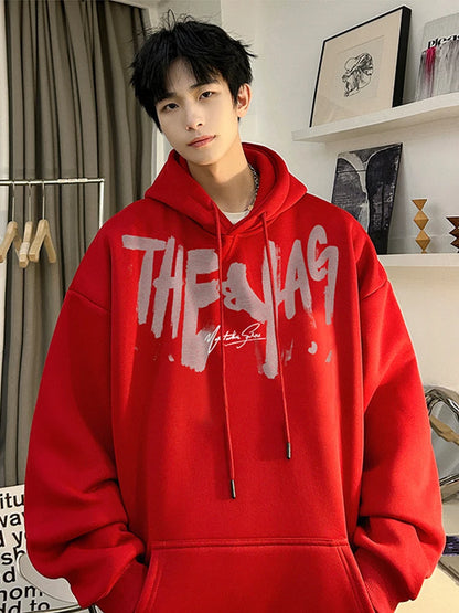 High Street Letter Print Oversized Hoodie Hombres Nuevo Hip Hop Moda Sudadera con capucha Otoño Y2K Vintage Pullover Hoody Ropa