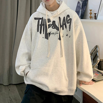 High Street Letter Print Oversized Hoodie Hombres Nuevo Hip Hop Moda Sudadera con capucha Otoño Y2K Vintage Pullover Hoody Ropa